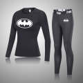 Batman Women Long Johns Winter Elastic Thermal Underwear Sets Sexy Slim Body Shaper Warm Functional Tights Thermal Clothing
