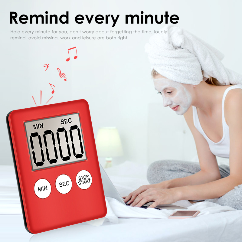 Kitchen Countdown Timer 8 Colors Super Thin LCD Digital Screen Kitchen Timer Cooking Count Up Countdown Alarm Magnet Clock TSLM2