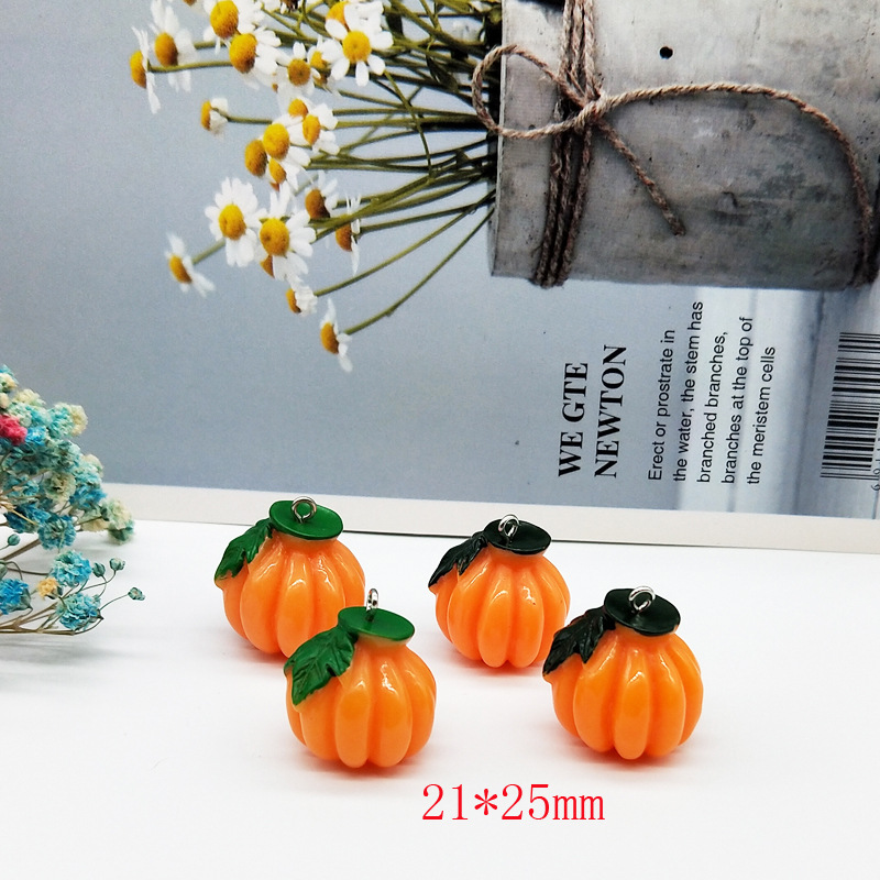 10Pcs/lot Simulation Pumpkin Miniature Figure Resin Cabochon Halloween Decoration DIY Jewelry Earrings Accessories Scrapbooking
