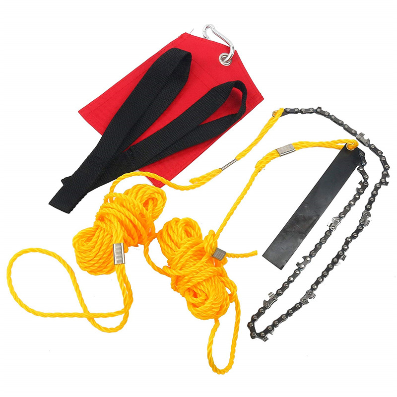 Hand Zipper Saw Rope-and-Chain Saw High Reach Limb Hand Chain Saw-Comes with Ropes Throwing Weight Pouch Bag Woodworking Tools