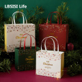 LBSISI Life 5pcs Merry Christmas Protable Paper Box New Year Gift Supplies Red/Green Close Storage Thicken Party Event Favor