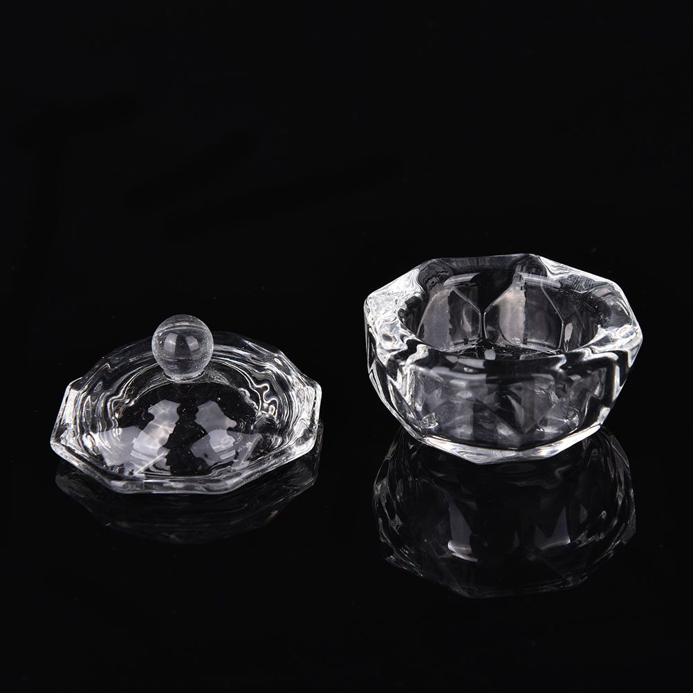 1Pc Acrylic Nail Cup Clear Crystal Bowl Acrylic Powder Liquid Holder Dappen Dish Salon Equipment Nail Art Design Tool