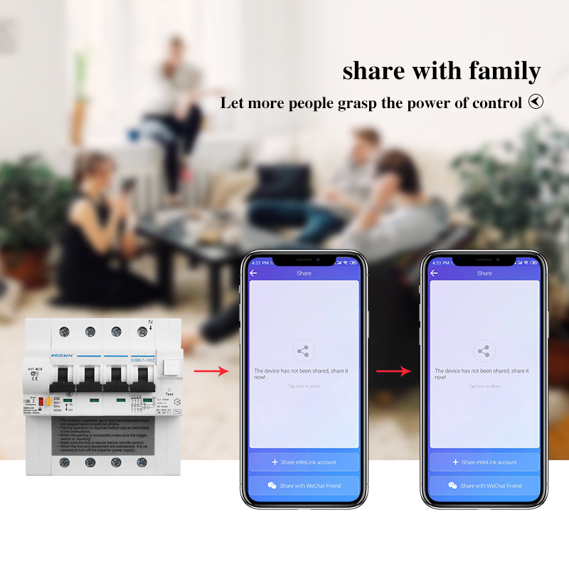 tuya WiFi Smart Circuit Breaker RCBO timer switch overload short circuit protection with Alexa google home for Smart Home
