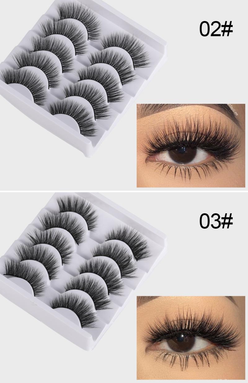 5Pairs/set 3D Mink Hair False Eyelashes Natural Thick Long Curl Eye Lashes Sexy Big Eye Makeup 28 Types Optional Cosmetics TSLM2