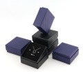 Square black jewelry box with black foam