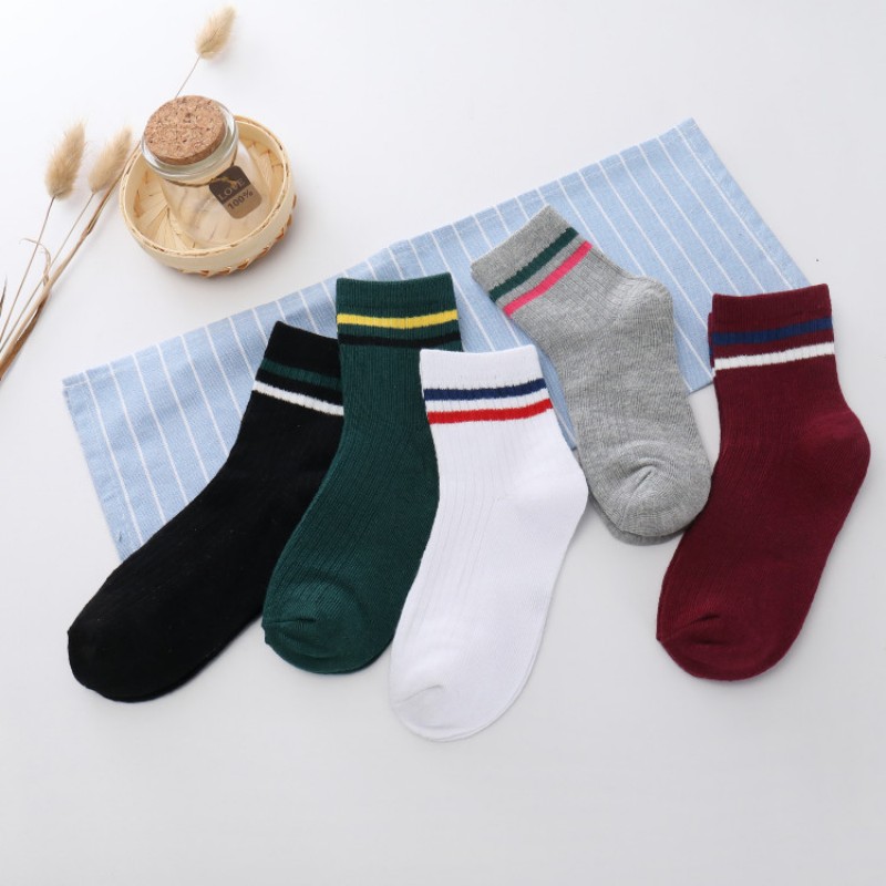 New Autumn Winter Girls Socks Cotton Stripes Fashion Children Socks 3-12 Year Kids Boys Socks