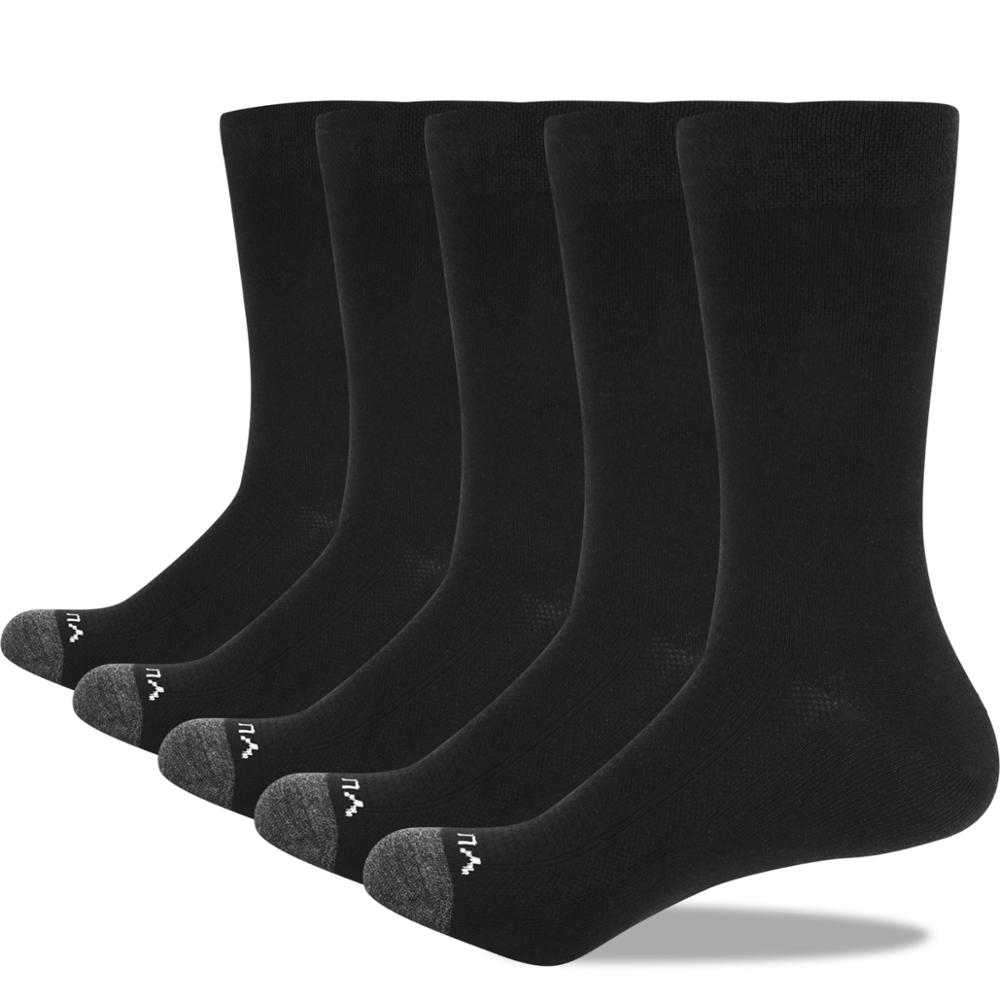 Men's Socks YUEDGE Comfort Breathable Combed Cotton Black Crew Business Dress Socks Summer Calf Socks For Male 5 Pairs 38-47 EU