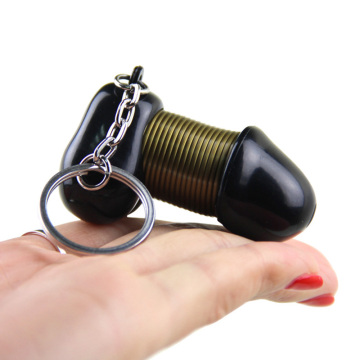 Creative jewelry KeyChain Lovers Sexy Stretchable spring Dick Penis Keyring Individual Keychains best Gift Man Cock Car Key Ring
