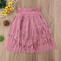2018 Brand New Toddler Infant Child Kids Baby Girl Tassel Skirt Princess Party Short Solid A Line Fashion Clothes Wholesale 2-7T