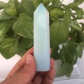 Natural opal transparent quartz crystal rod point column mace column healing wheel pendant