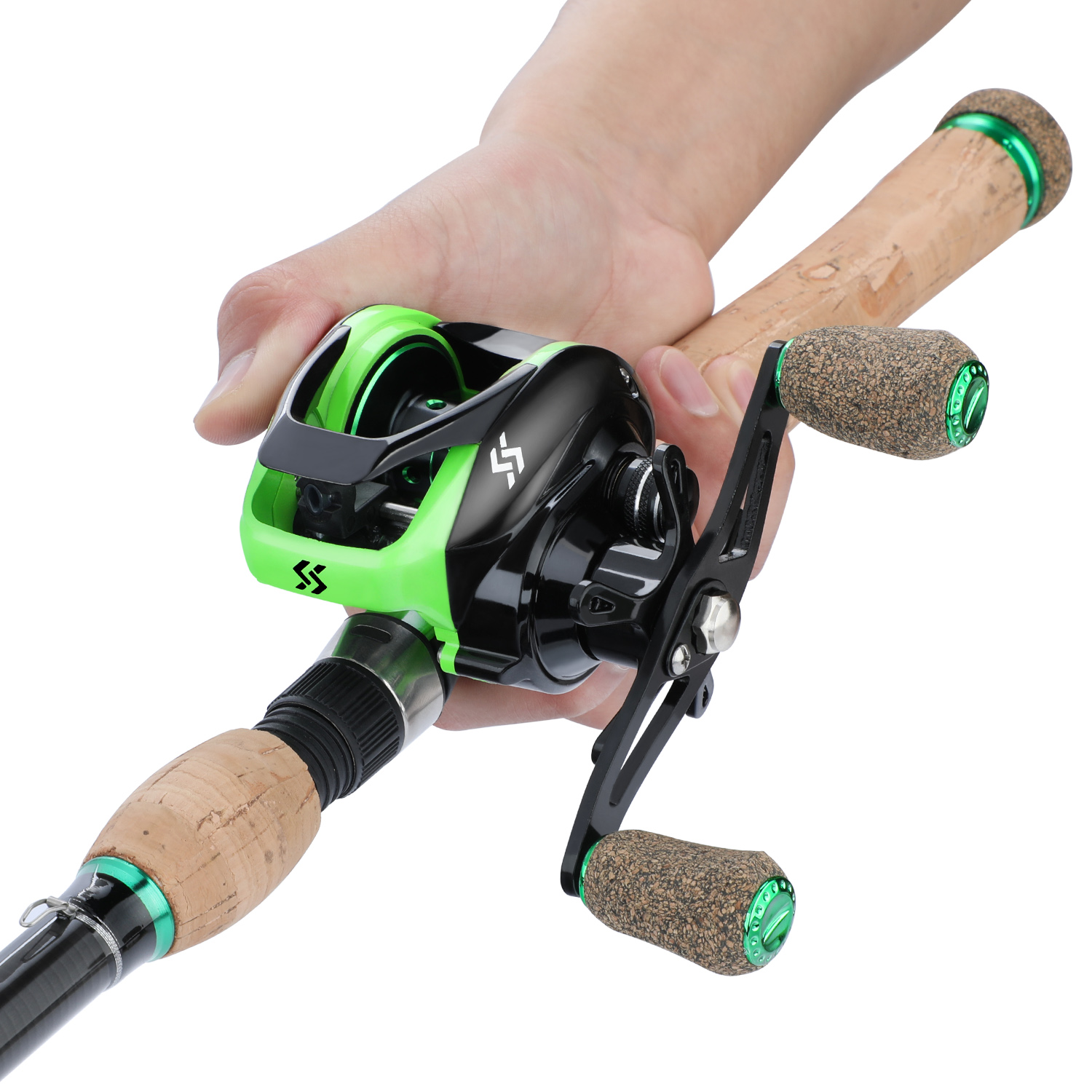 Sougayilang 1.8m-2.7m Baitcasting Rod Reel Combo M Power Carbon Fiber Fishing Rod 12+1BB Baitcasting Fishing Reel Kit