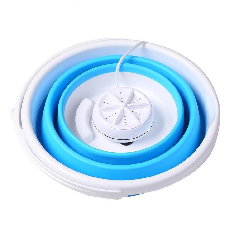 Foldable Mini Washing Ultrasonic Turbines Washer Household Rotating USB Charging Laundry Clothes Cleaner Tool For Home Travel 5L