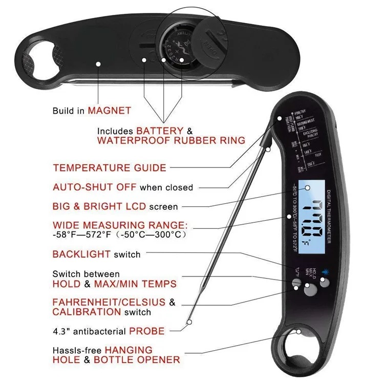 Good Cook Digital instant read meat thermometer Kitchen Cooking Meat Food Candy Thermometer Oil Deep Fry BBQ with magnet