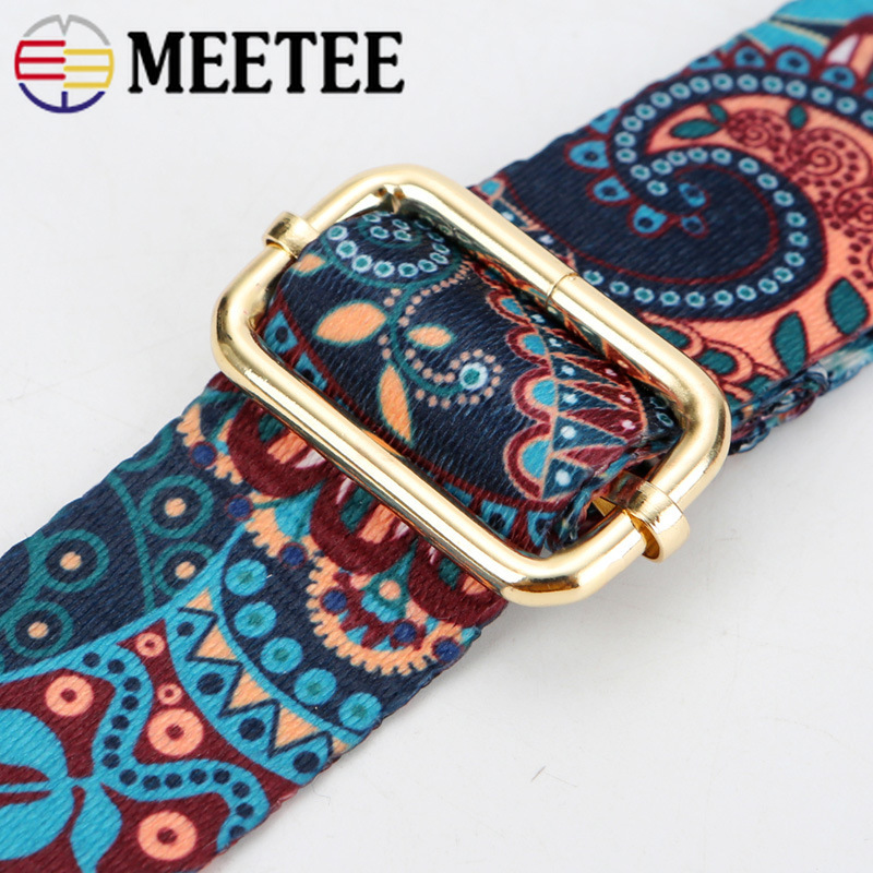Meetee New 3.8cm Width Colorful Shoulder Belts Replacement Handbag Straps Gold,silver,gun Black Buckle DIY Bag Part Accessories