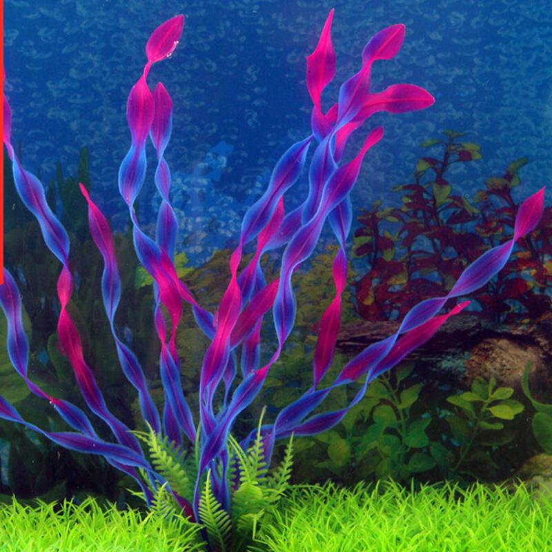 Artificial Plastic Big Leaf Grass Fish Tank Aquarium Submarine Fake Simulation Kelp Water Plant Landscape Ornament Decoration