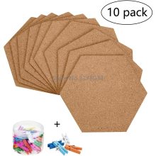 Self-Adhesive Cork Board Tiles Office Home Wood Photo Background Hexagon Stickers Wall Message Drawing Bulletin Boards