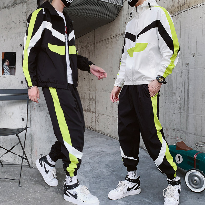 Men's Sportwear Jacket Men Hoodie + Harem Pant Two-piece Set Sweat Suit 2021 New Streetwear Hoodie Waterproof Men's Tracksuit