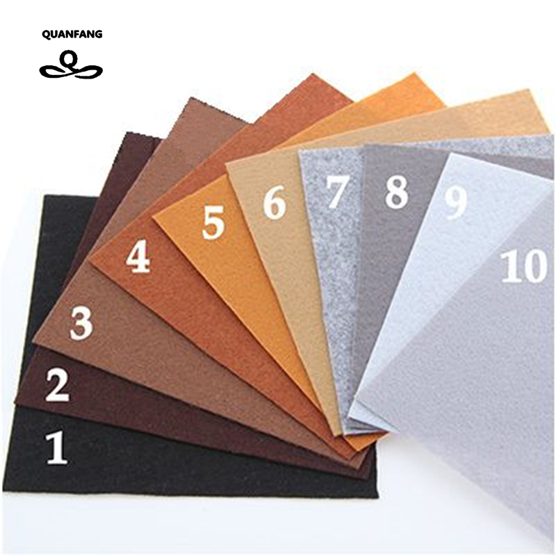 QUANFANG 40pcs/lot Felt Non Woven Fabric 1mm Thickness Polyester Home Decoration Pattern Bundle For Sewing Dolls Crafts 10x10 cm