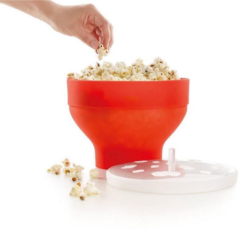 New FDA Red Silicone Popcorn Bowl Microwave Popcorn Maker Container Safe Popcorn Container Baking Tray 2020