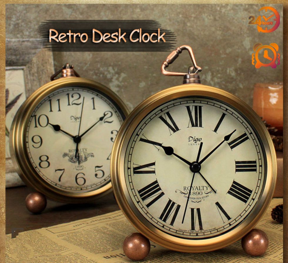 часы настольные Roman Digital table Clocks Retro Large Antique Needle винтаж alarm Clocks Desk retro desk Clocks for Home Decor