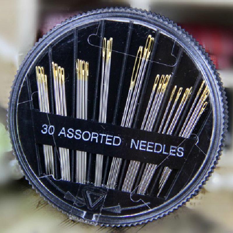 30pcs Blind Stainless Needles Gold Tail Sewing Needles Mixed Kit Packing Sewing Accessories For All Brand Domestic Sewing