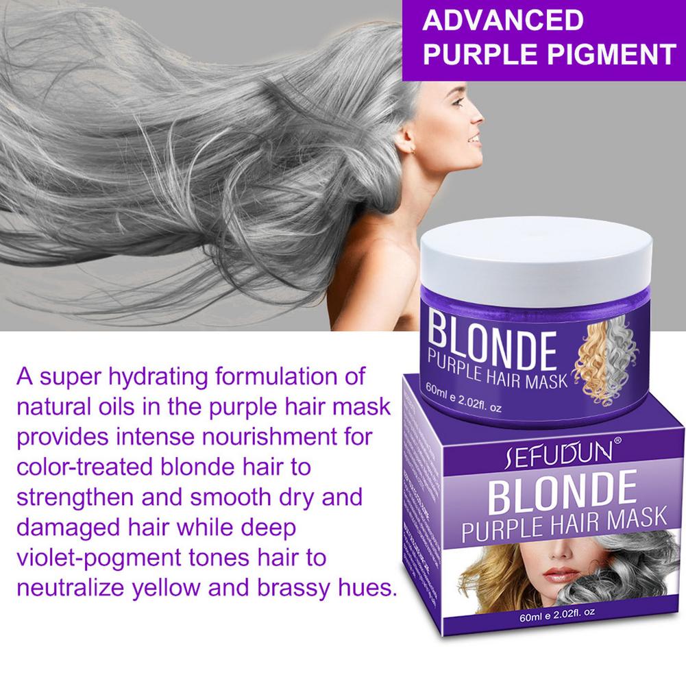 60ML Deep Repair Purple Hair Mask 100ML Purple Hair Shampoo hair oil argan oil coconut oil maroc hair products keratin treatment