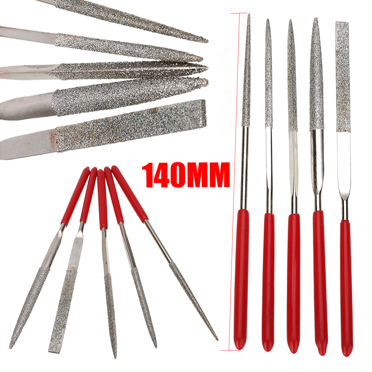 140mm 5pcs Wood Rasp Carving Needle Files Mini Metal Needle File Set Hand Tool for DIY Wood Fixing Carving Reparing Cutting