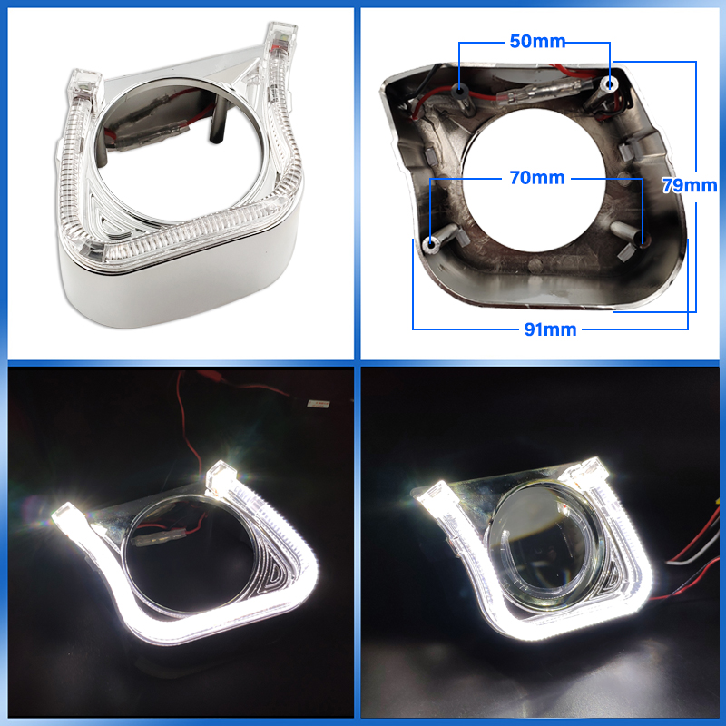 Angel Eyes Shrouds For Bi-Xenon Projector Lens 2.5 WST Lens Mask Covers Bezels Headlight Lenses Car Accessories Retrofit DIY