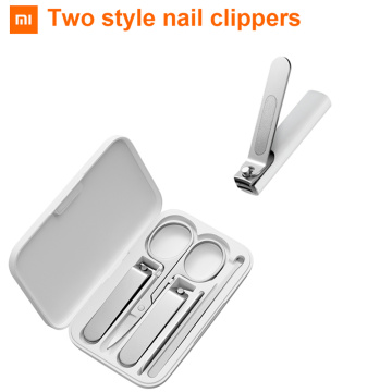 100%Xiaomi Mijia Splashproof / Five-piece Set Stainless Steel Nail Clippers Set Trimmer Pedicure Care Clippers Earpick Nail File
