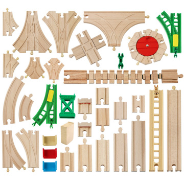 All Kinds Wooden Track Parts Beech Wooden Railway Train Track Toy Accessories Fit Biro Wooden Tracks for Kids Gifts