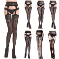 Sexy Fishnet Sheer Lace Top Thigh High Stocking Suspender Sexy Lady Stockings Lingerie Tight Night club Party Hosiery Women