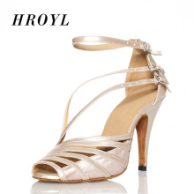 New HROYL Women Latin Dance Shoes Ballroom Tango Heeled Dancing Shoes For Girls Ladies Salsa Wholesales 10/8.5/7.5/6CM Heel