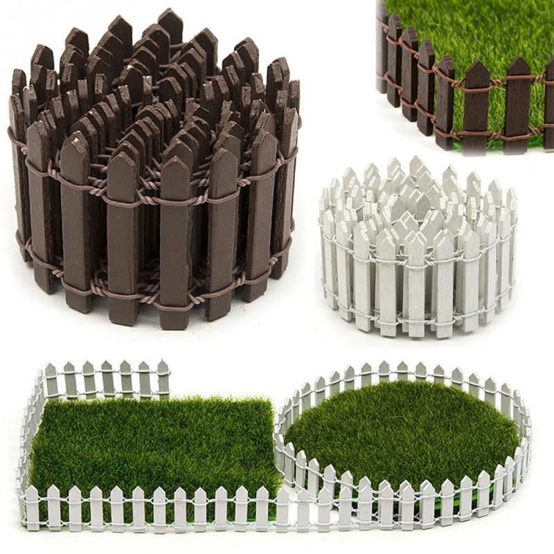 100*5cm/100*3cm Miniature Small Wood Fence DIY Fairy Garden Micro Dollhouse Plant Pot Decor Bonsai Ornament drop shipping