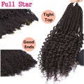 Full Star 18" Ombre Senegalese Twist Crochet Braids with curly ends Synthetic Braiding Hair Pre Looped Crochet Hair Extensions