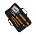 Stainless Steel Barbecue Utensils Set With Wooden Handle