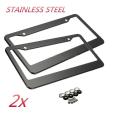 2pcs 12in x 6in Stainless Steel Car Auto License Plate Frame Covers Kit For Auto Truck Vehicles Only For American Canada