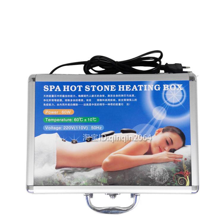 Massage Stones Massage Lava Natural Energy Massage Stone Set Hot Spa Rock Basalt Stone 8 Pcs Set and EU Plug Heater Bag/ Box