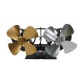 Wood Stove Fan 4/8 Blades One/Twin Motors Heat Powered Eco Stove Fan Fuel Cost Saving for Gas Coal Pellet Home Wood Warm