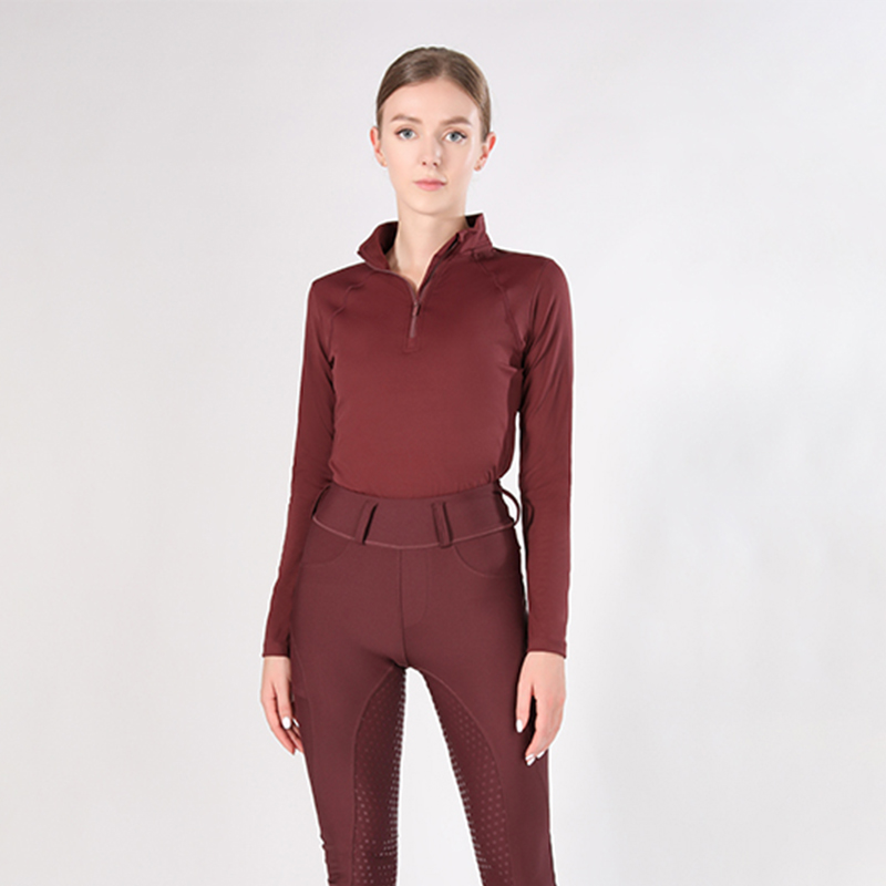 Wine Red women Long Sleeve Equestrian Clothing