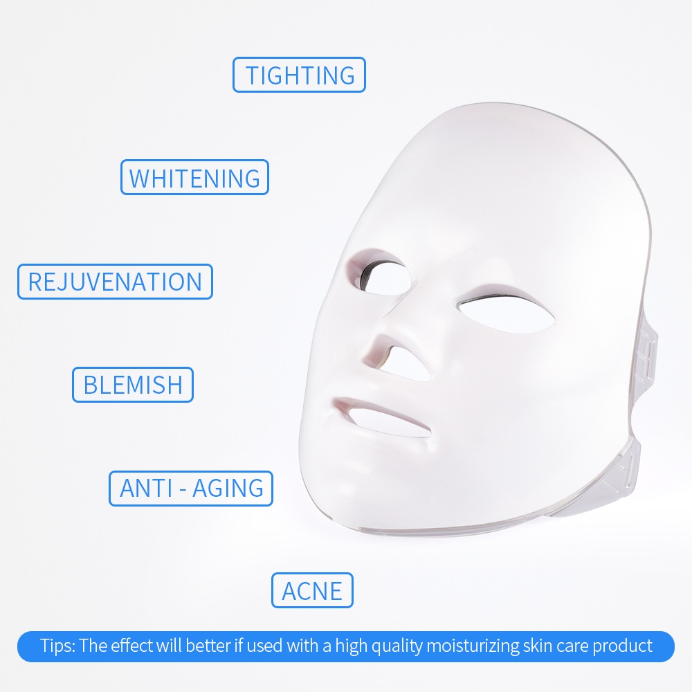7 Colors Led Mask Photon Electric LED Facial Mask LED Skin Rejuvenation Anti Wrinkle Acne Photon Therapy Home Salon Beauty Tool