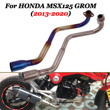 Slip On For Grom M3 MSX 125 MSX125 GROM Motorcycle Exhaust System Muffler Tube Front Connect Middle Pipe Exhaust Monkey MSX125