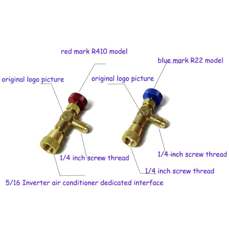 2Pcs Safety Valve R410A R22 Air Conditioning Quick Coupler Connector Adapters