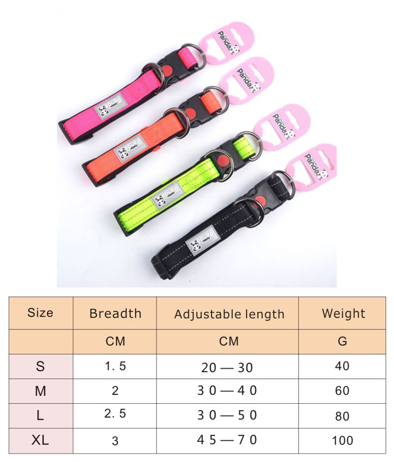 Pet Nylon Reflective Dog Collars Adjustable Night Safe Collars For Small Medium Large Dogs Necklace For Pet Training Products 30