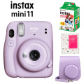 Fujifilm Instax Mini 11 Instant Camera Pink/Blue/Gray/White/Purple + 20 Instax Mini White Film + Case Bag + 64 Pocket Album