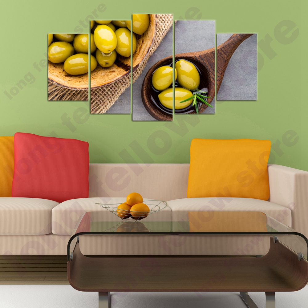 5 Panels Still Life Artwork Olive Poster Wall Art Print Fresh Food Canvas Painting for Kitchen Home Decoration Dropship Room Art