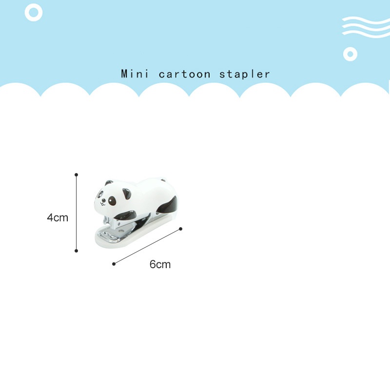 6 set/Lot Cartoon mini manual stapler 1000 pcs silver No.10 staples Cute panda engrapadora Office school binding supplies A6784