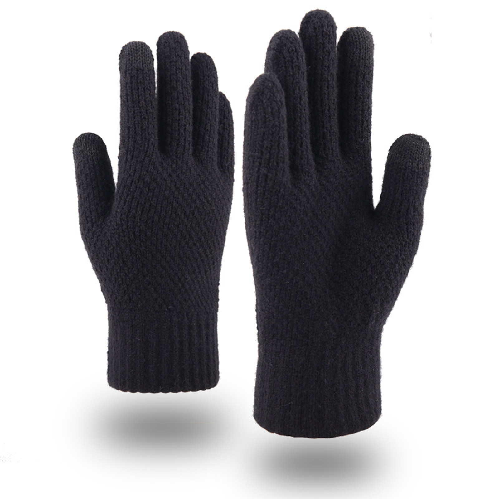 Men Thicken Winter Knitted Woolen Gloves Warm Full Finger Touch Screen Mittens Outdoor Bicycle Gloves Mittens Guantes