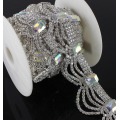 10Yards AB Crystal Rhinestone Chain Trim Diamond Trimming Luxury For Wedding Belt