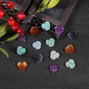 10pcs/lot Crystal Lampwork Petal Flower Glass Bead For DIY Earring Hairpin Handmade Bracelet Headwear Jewelry Making Accessories