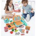 24Pcs Supermarket Checkout Counter Foods Goods Simulation Toys Kids Pretend Play Shopping Cash Register Set Toy For Girl's Gift